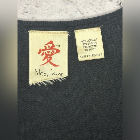 Black Dress V-Neck women’s elephant arms Solid M/L sweater loose fit midi - Picture 3 of 7